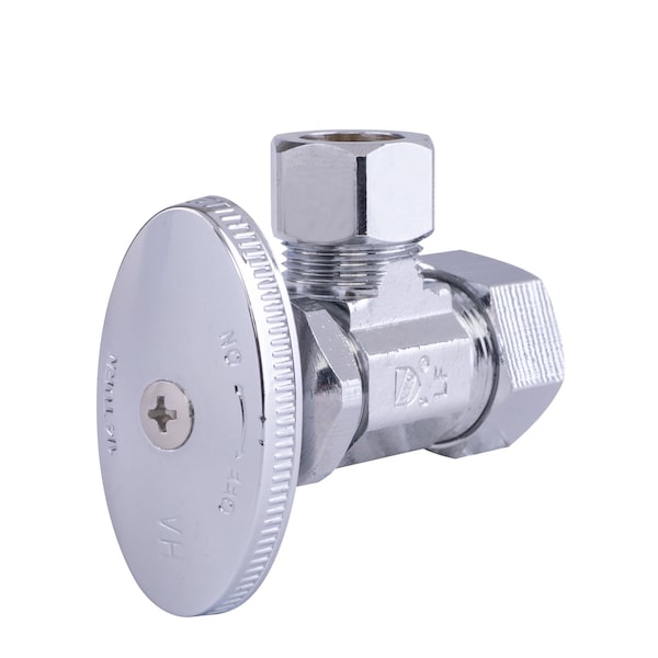 Hausen 1/2-inch Nominal Compression Inlet x 1/2-inch O.D. Compression Outlet Multi-Turn Angle Water Stop HA-SS115-1 - main